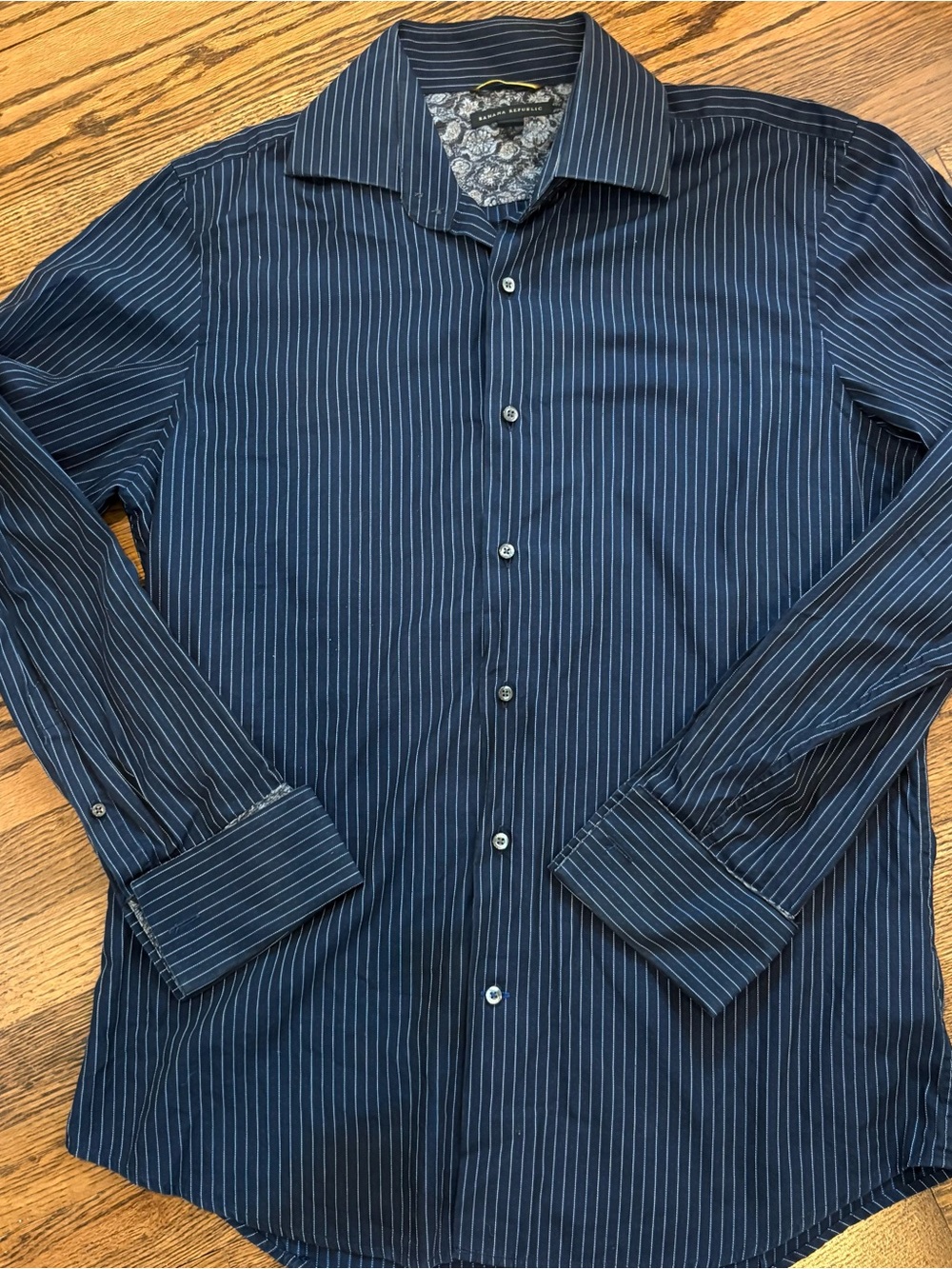 Banana Republic Navy Blue Pinstripe Dress Shirt